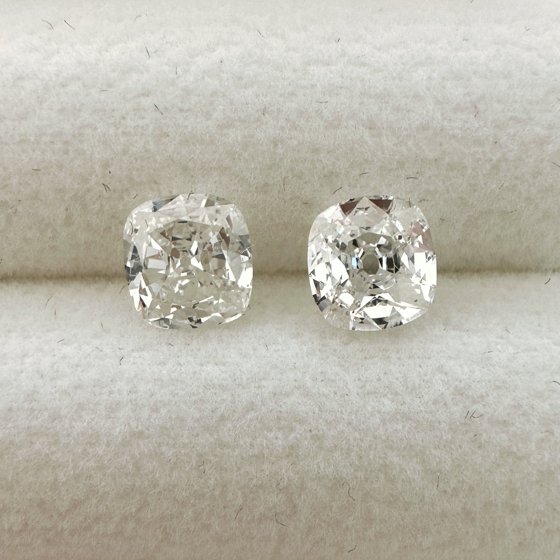 Old Mine Cut Diamond Pair for Stud Earrings GISELLE Heritage