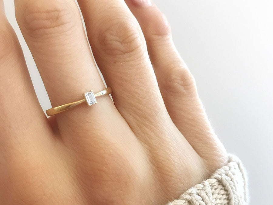 TINY BAGUETTE Engagement Ring