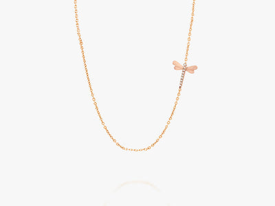 Dragonfly Sideway Diamond Necklace
