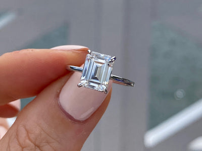 EMERALD CUT - SIGNATURE Skinny Setting Engagement Ring