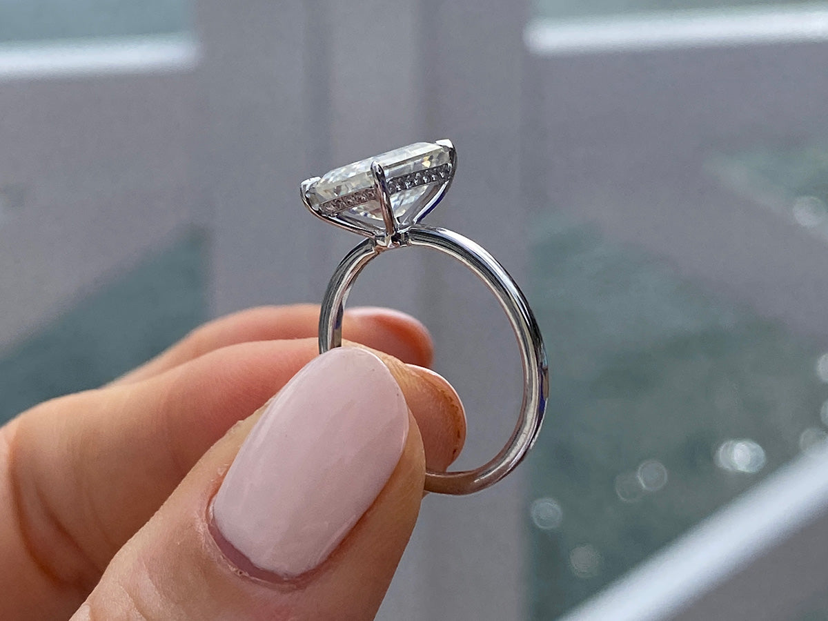 EMERALD CUT - SIGNATURE Skinny Setting Engagement Ring