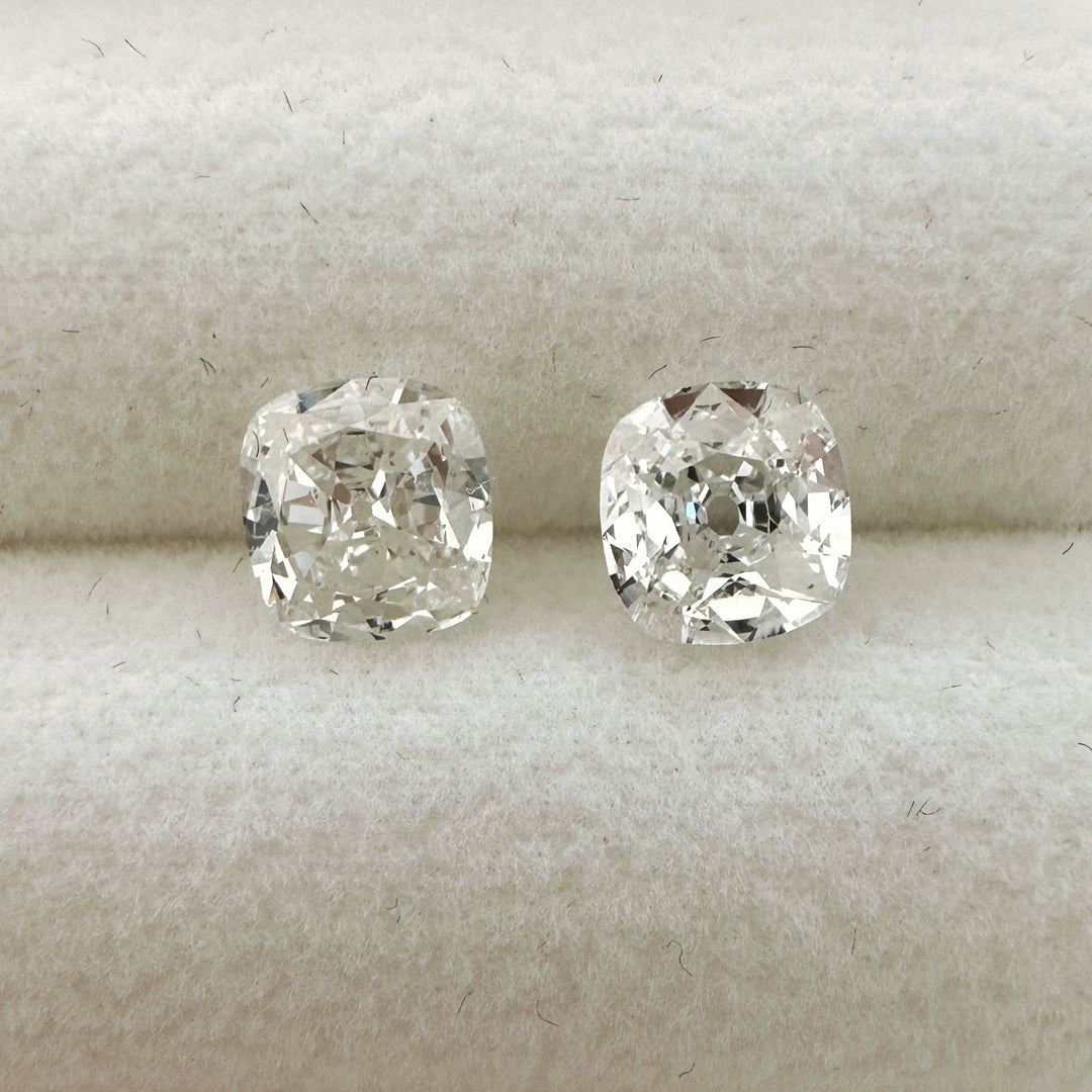 Old Mine Cut Diamond Pair for Stud Earrings GISELLE Heritage