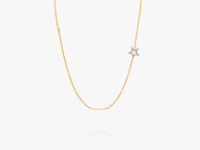 Open Star Sideway Diamond Necklace