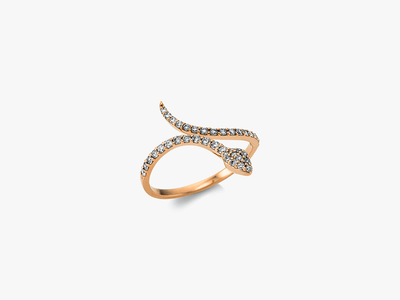 SERPENTINA - filigree diamond snake ring