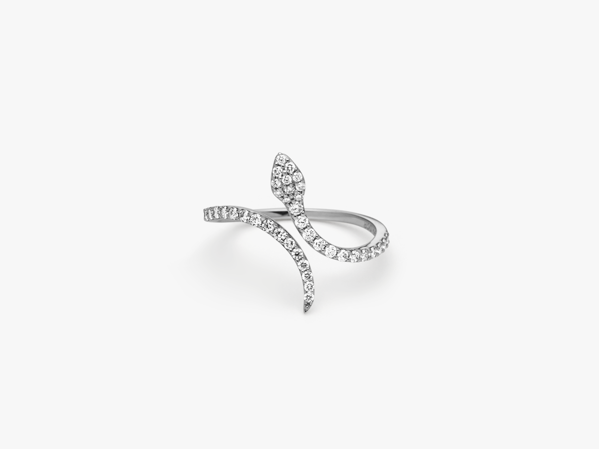 SERPENTINA - Bague serpent en filigrane de diamant