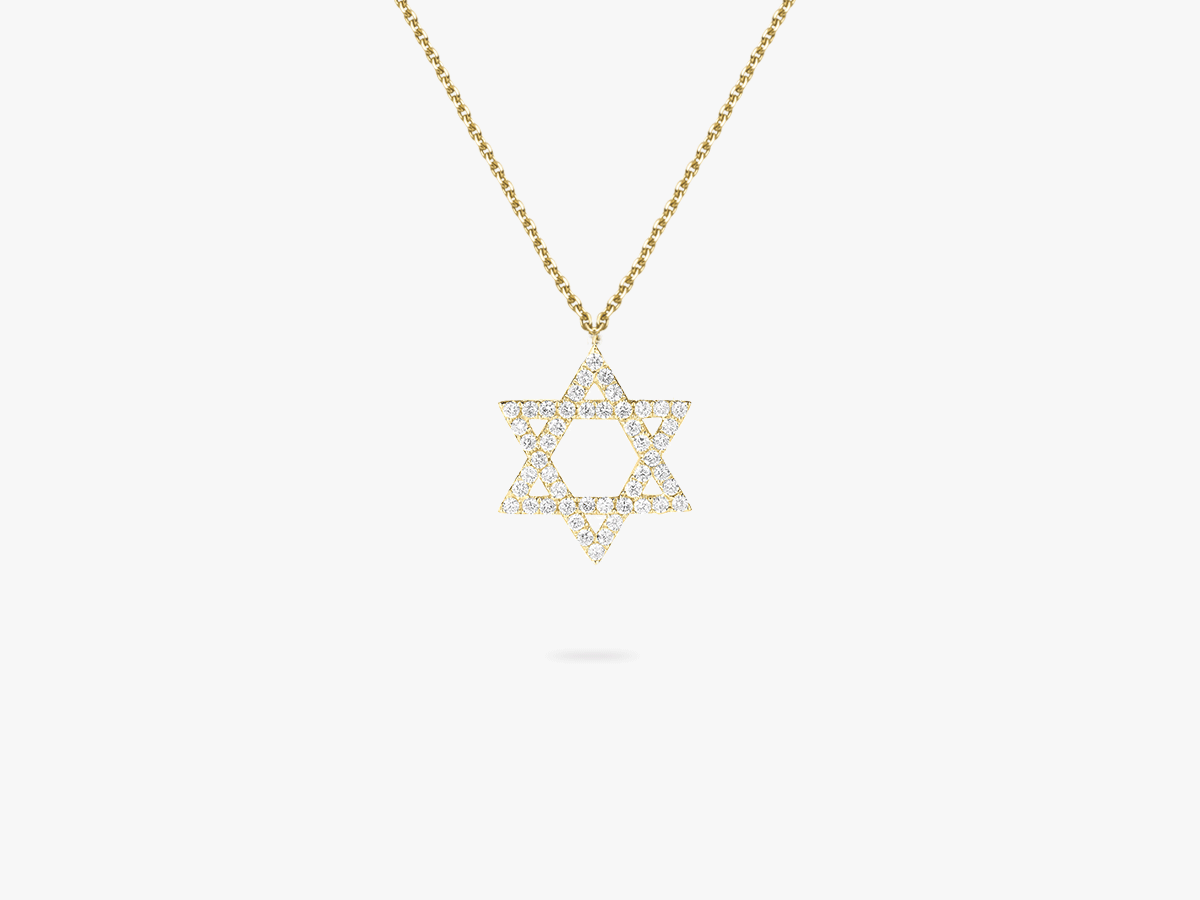 Star of David Diamant Anhänger Halskette