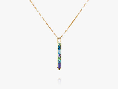 AURA Arrow Purple, Blueish & Green Necklace
