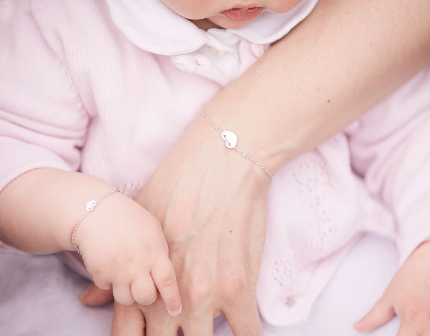 Kleines Herz Armketten-Set - 925 Sterling Silber <br> 0 - 30 Monate - Giselle Jewelry CH - 3