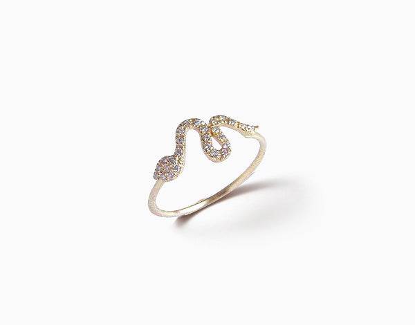 Baby Snake Ring - Pave Diamonds