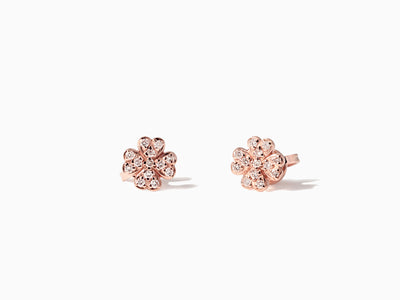 Diamond clover stud earrings