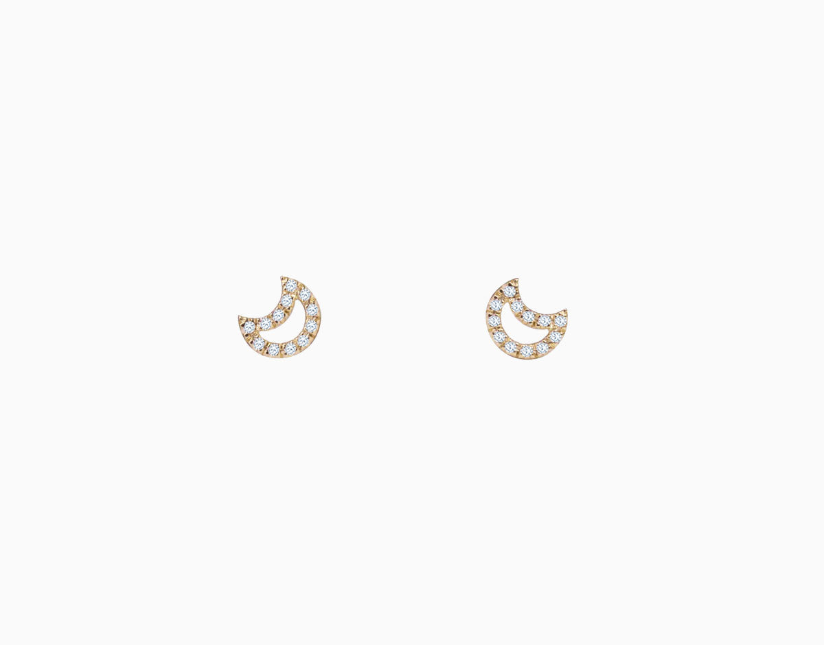 Diamant Lune Boucles d'oreilles