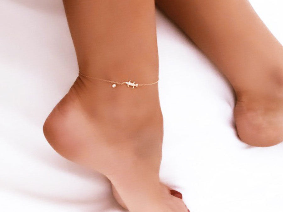 Cross diamond anklet