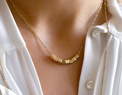 Collier Gold Cubes