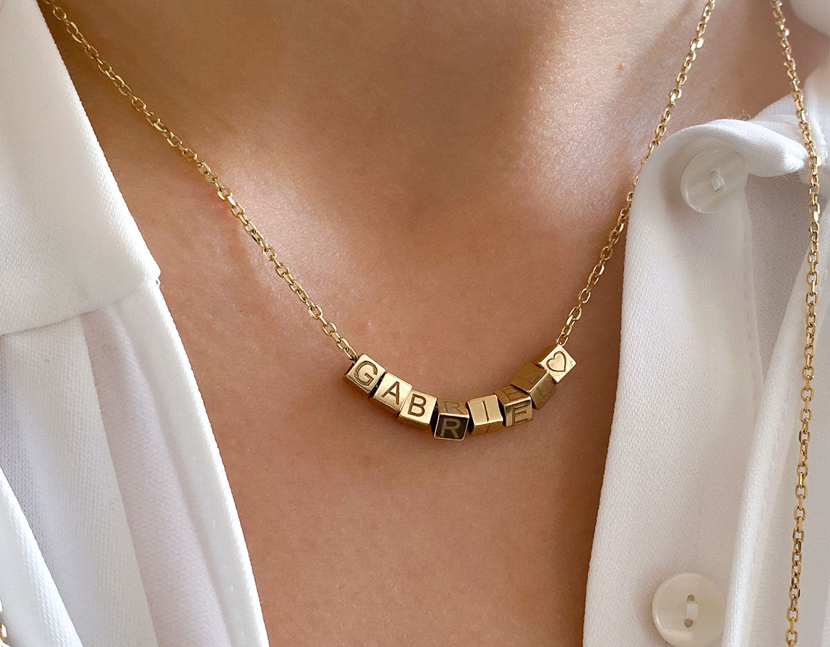 Collier Gold Cubes
