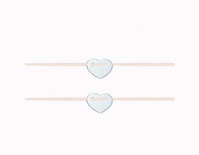 Ensemble de bracelets en forme de cœur