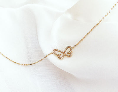 Side Butterfly Diamond Necklace