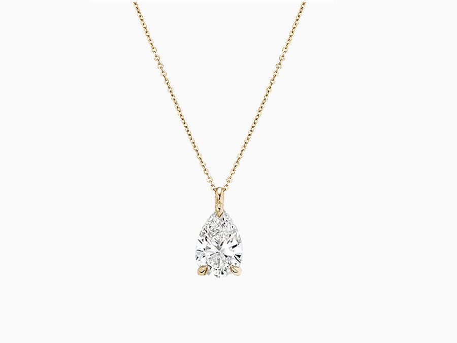 Solitaire Pear Diamond Cut Necklace