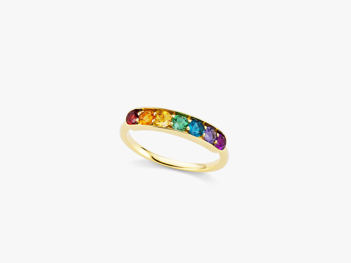 Large Half Eternity Rainbow Ring