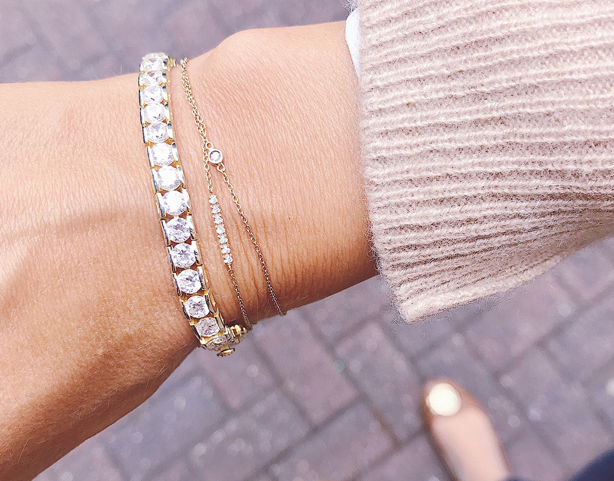 Solitaire diamond bracelet